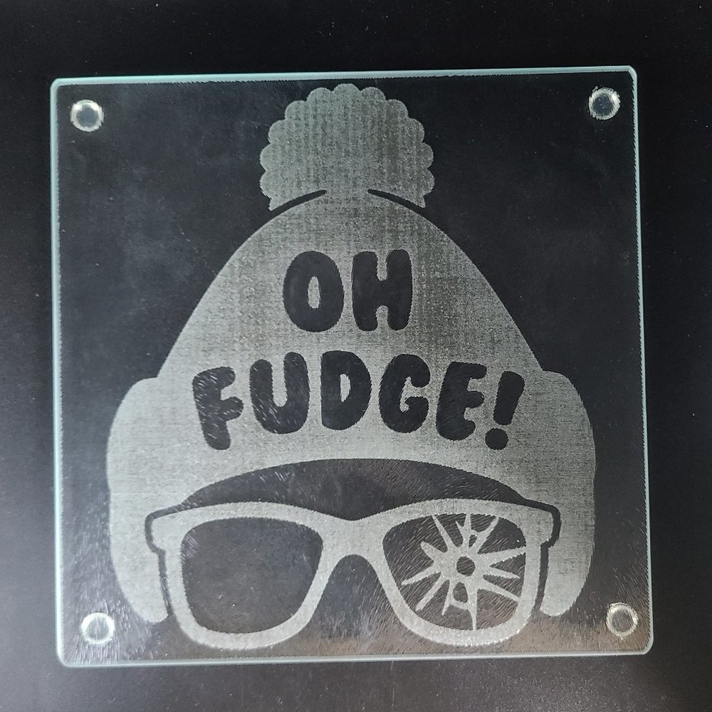 "Oh Fudge" Glass Cutting Board
